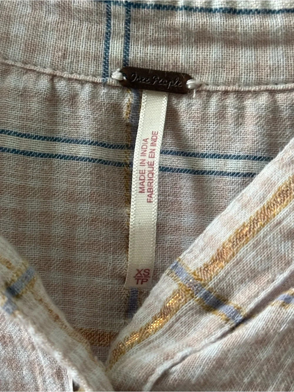 Free People Break My Stride Button Up in Pink Plaid
